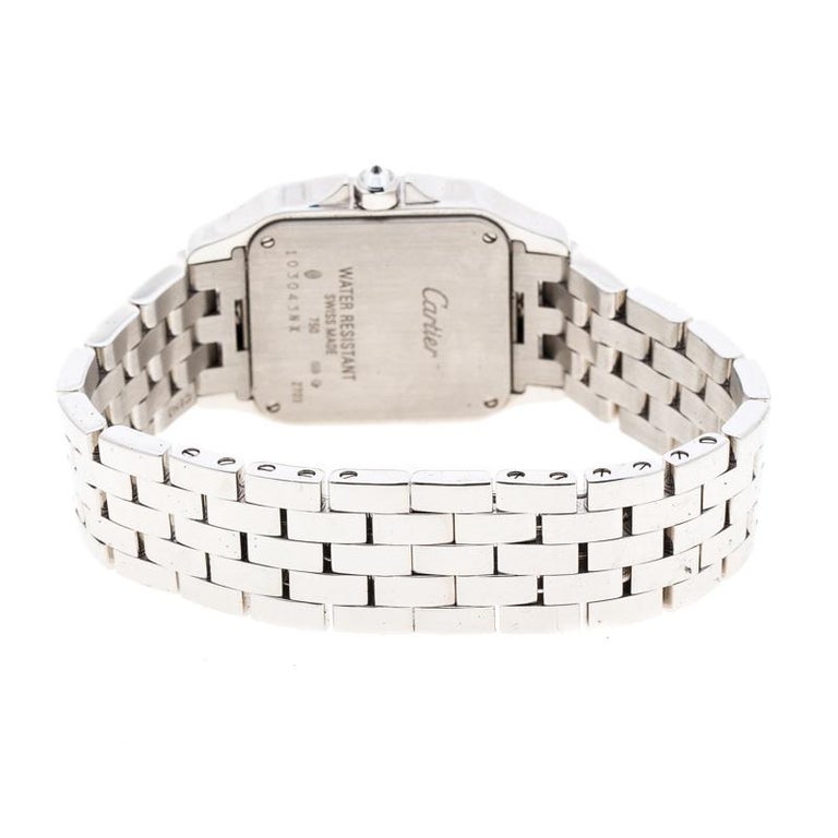 Cartier Diamond 18k White Gold Santos Demoiselle 2703 Women S Wristwatch 28mm For Sale At 1stdibs