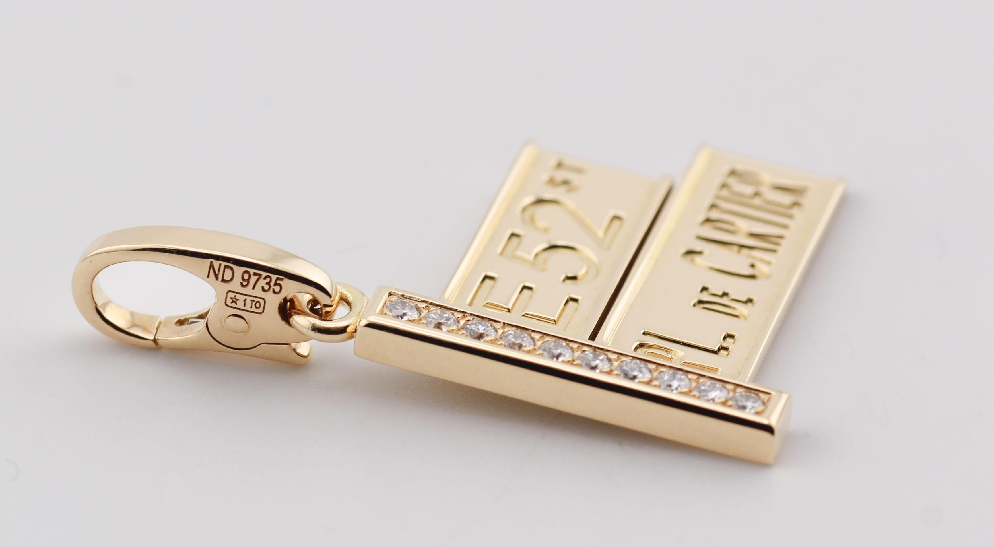 Celebrate the vibrant spirit of New York City with this exquisite Cartier 52nd Street Sign Charm Pendant, a rare and collectible creation crafted in luxurious 18k yellow gold. Paying homage to Manhattan’s iconic 52nd Street—long associated with