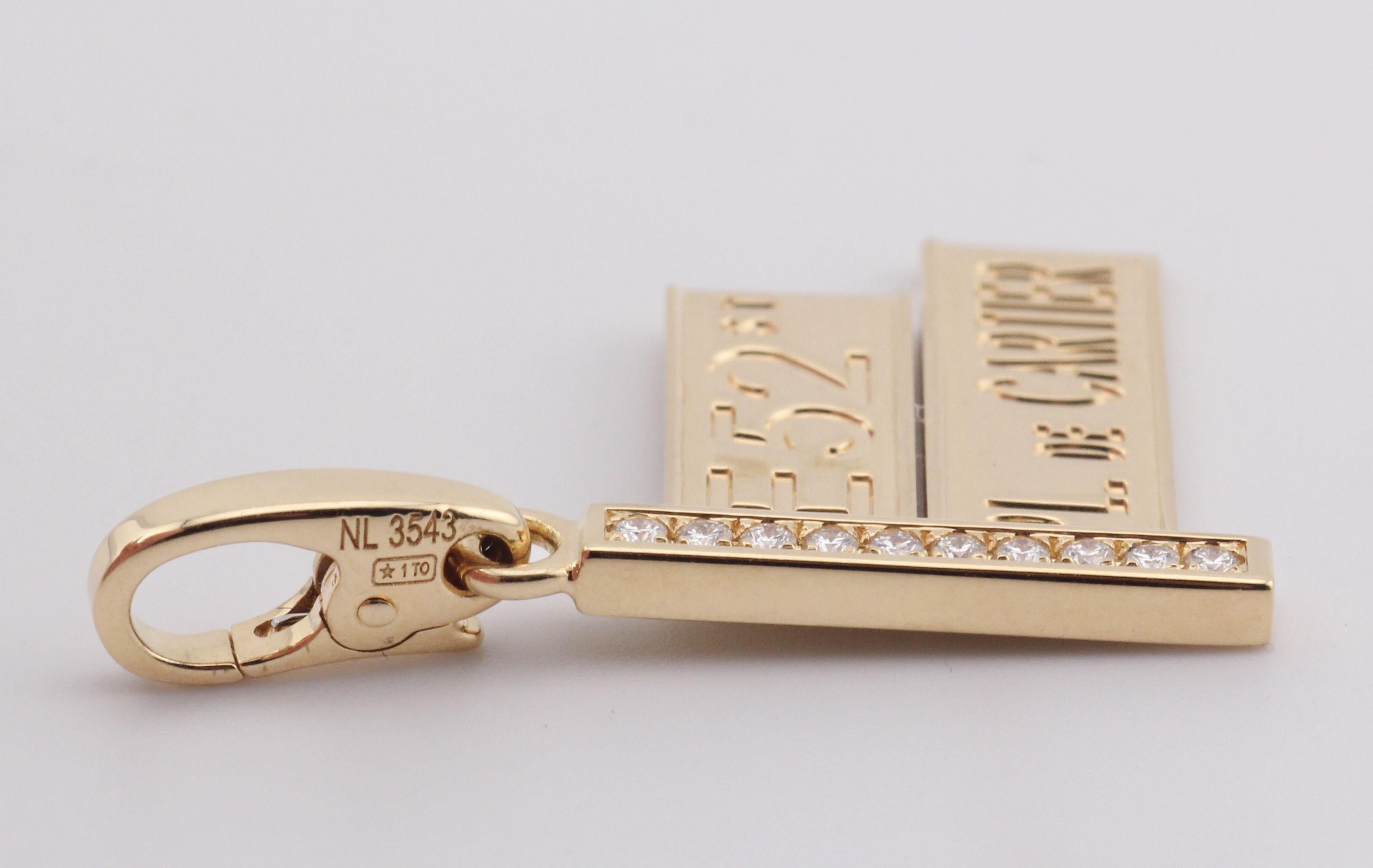 Pendentif à breloque 52nd Street en or jaune 18k avec diamants de Cartier en vente 2