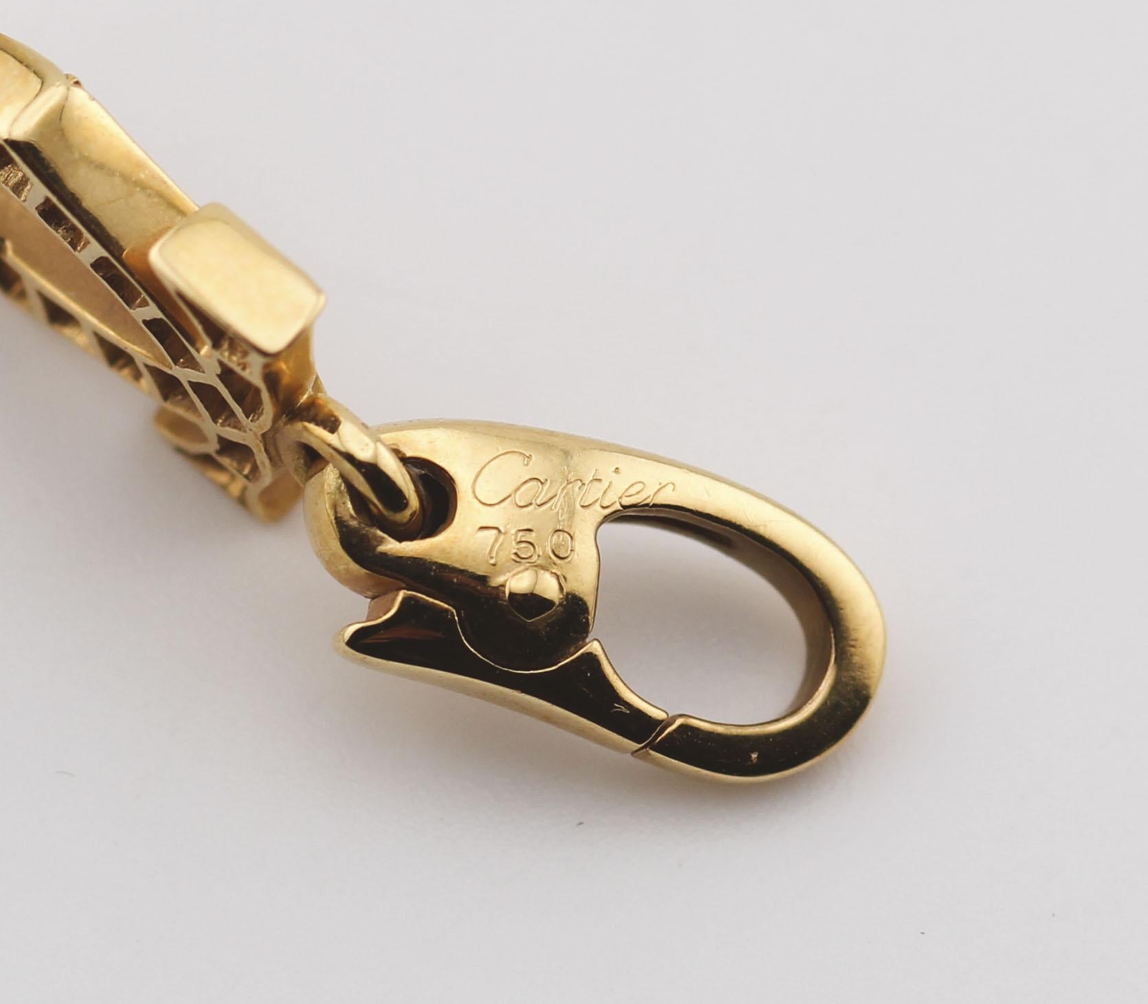Women's or Men's Cartier Diamond 18K Yellow Gold Double C-Logo Charm Pendant