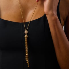 Cartier diamond 18k yellow gold 'Draperie de Decollete' lariat necklace