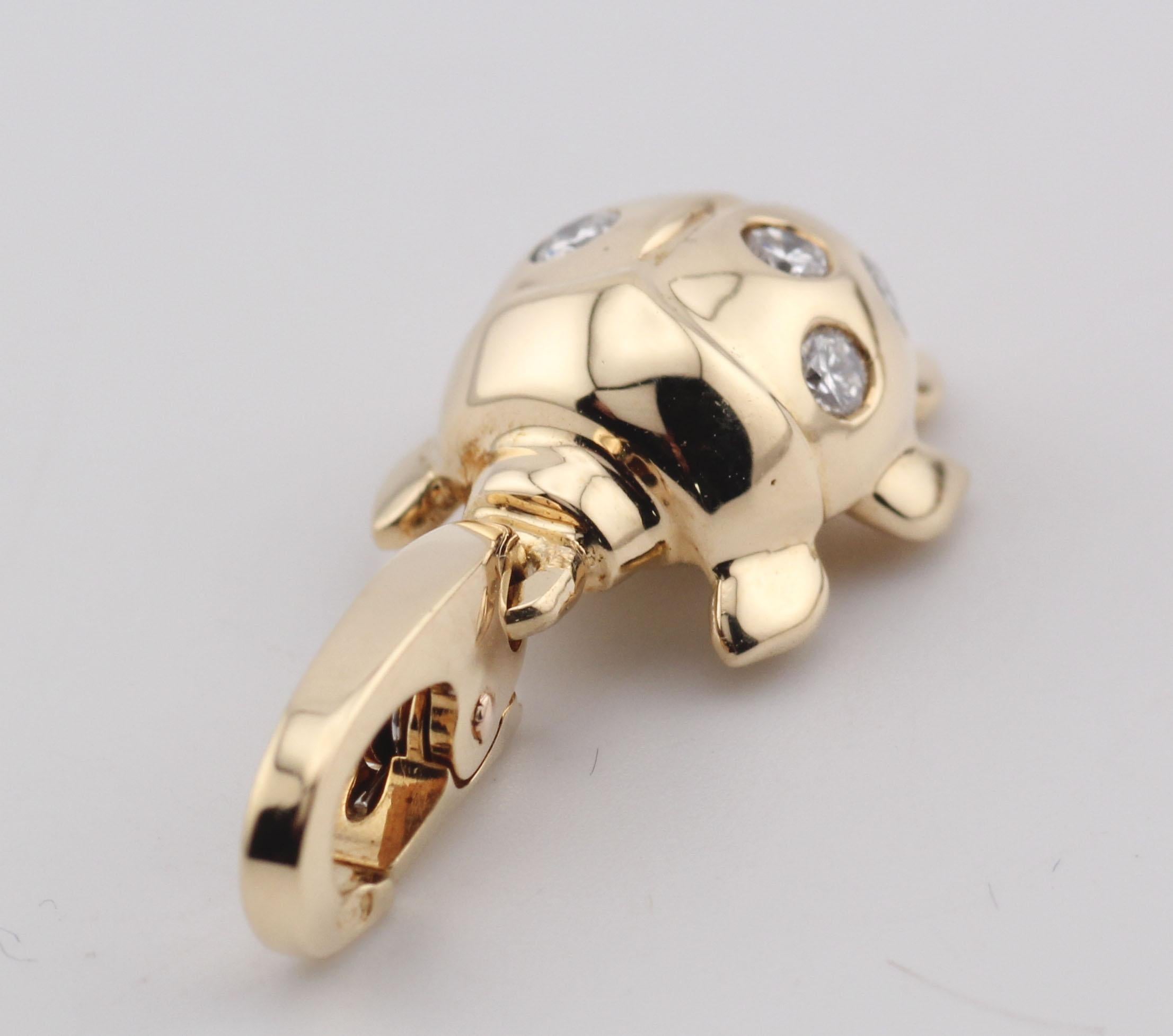 Cartier Diamant 18 Karat Gelbgold Ladybug Charm-Anhänger mit Diamant für Damen oder Herren im Angebot