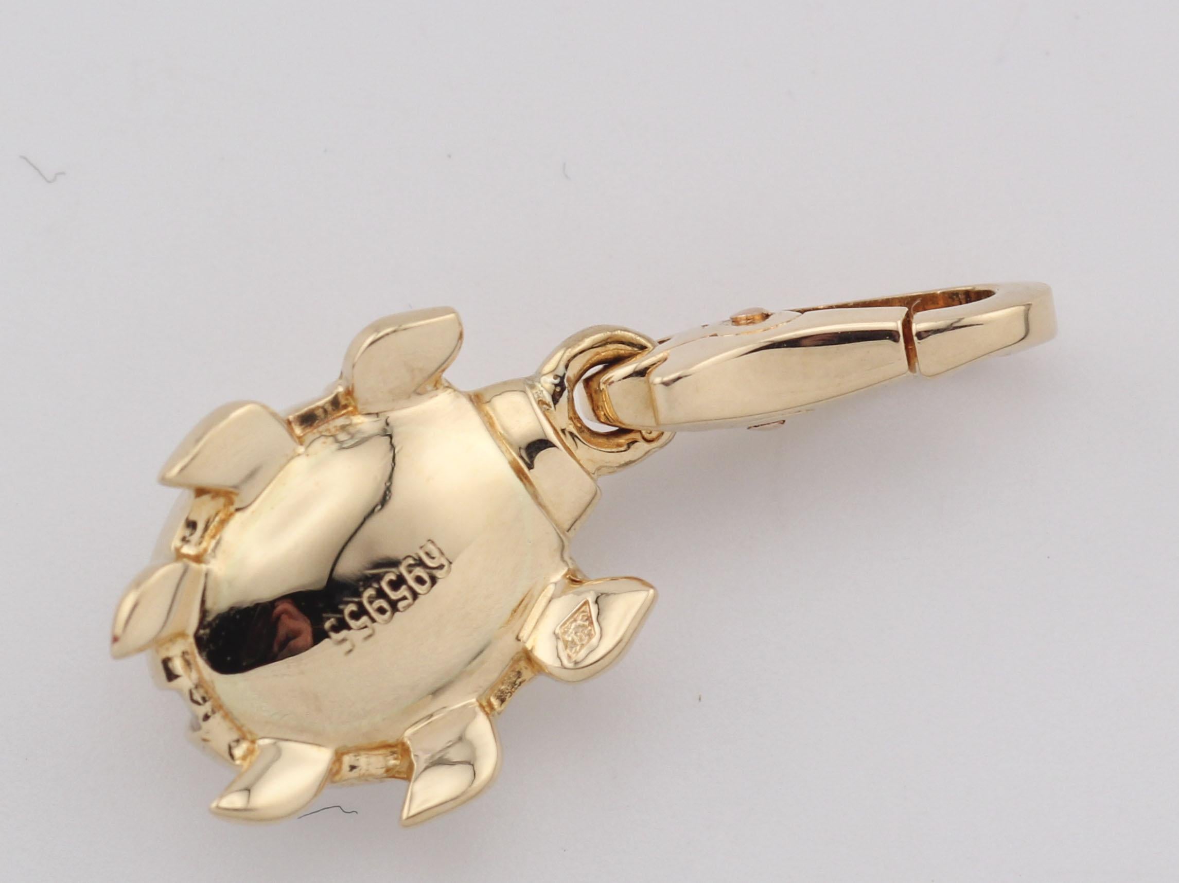 Cartier Diamant 18 Karat Gelbgold Ladybug Charm-Anhänger mit Diamant im Angebot 1