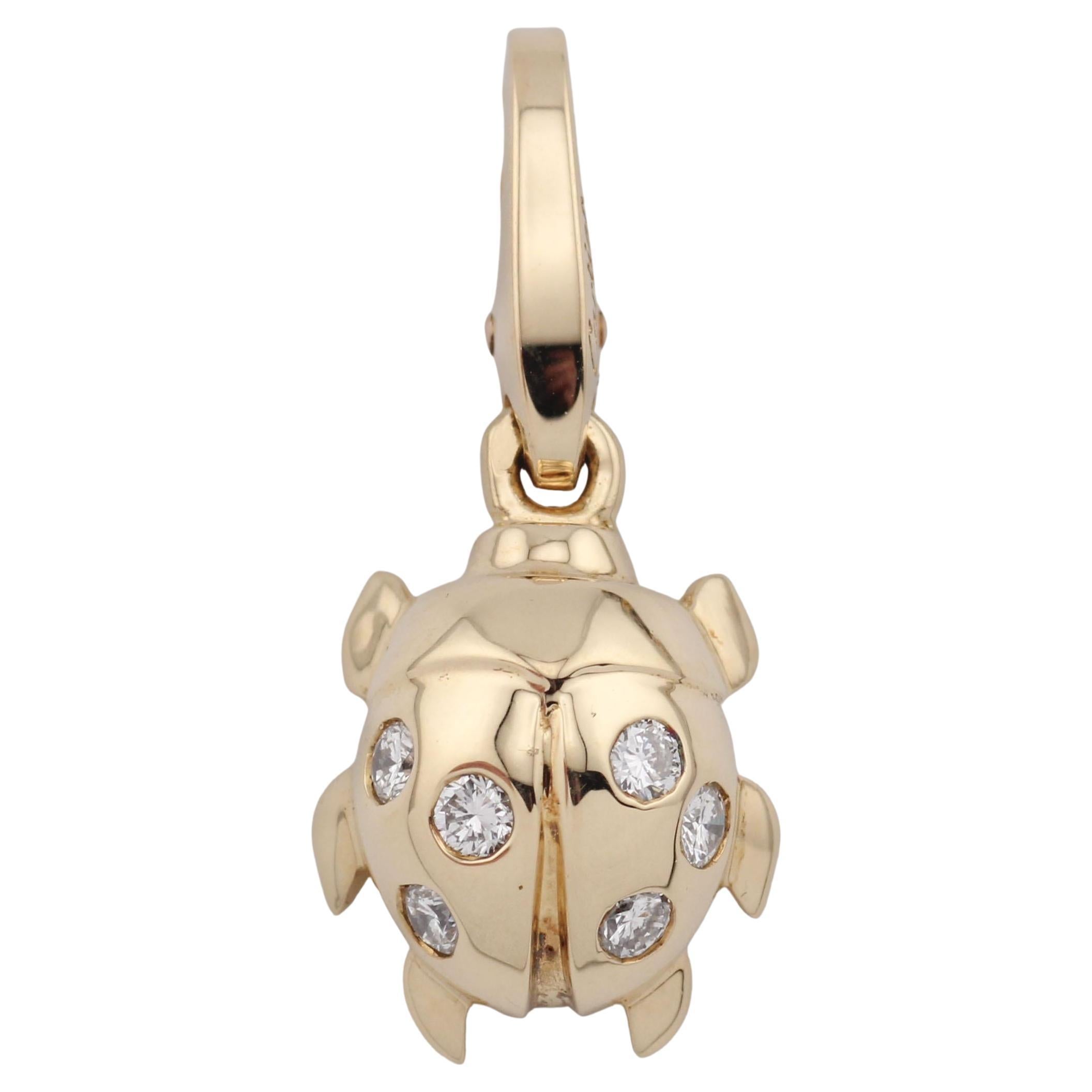Cartier Diamond 18k Yellow Gold Ladybug Charm Pendant