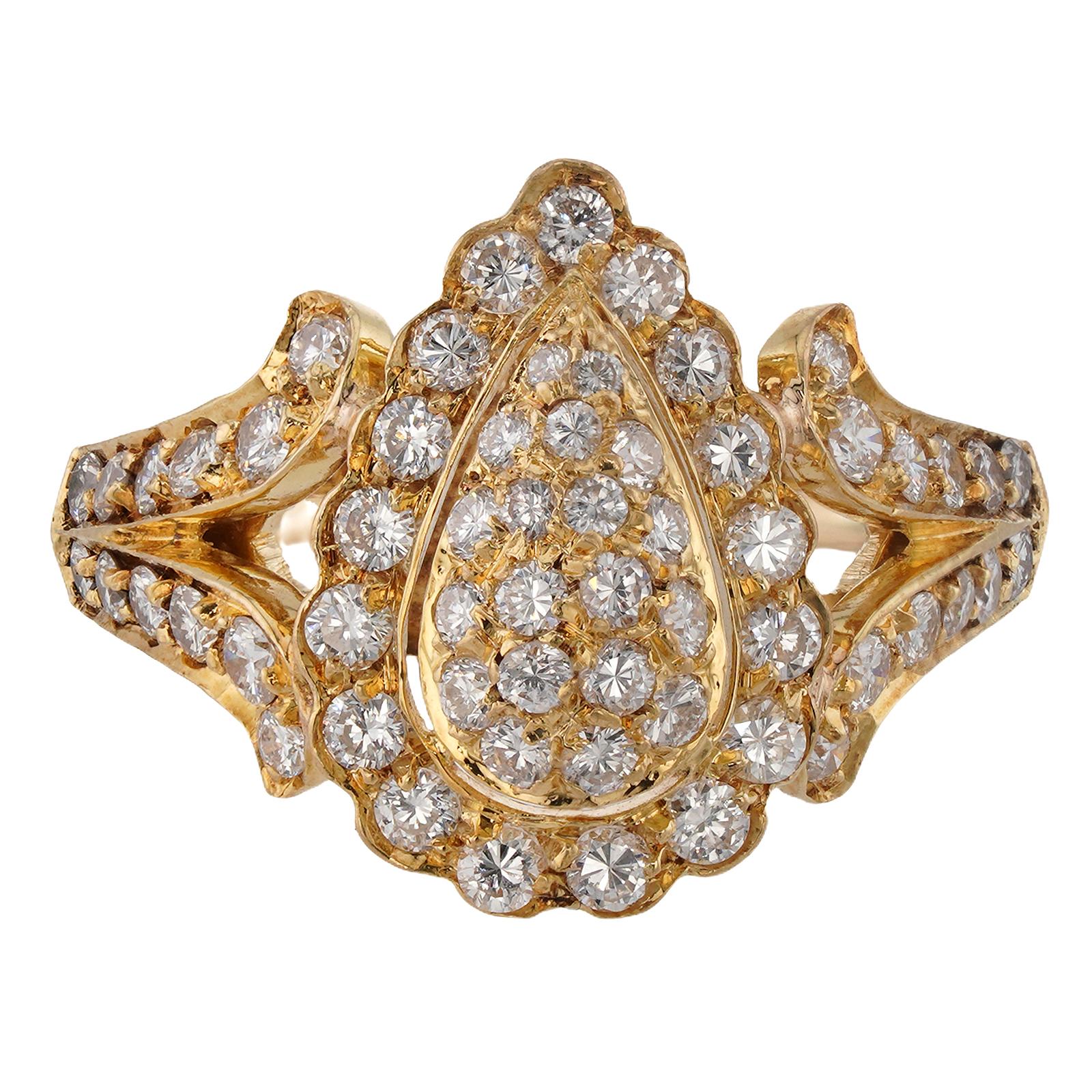 CARTIER Bague en or jaune 18k avec diamants Bon état - En vente à New York, NY