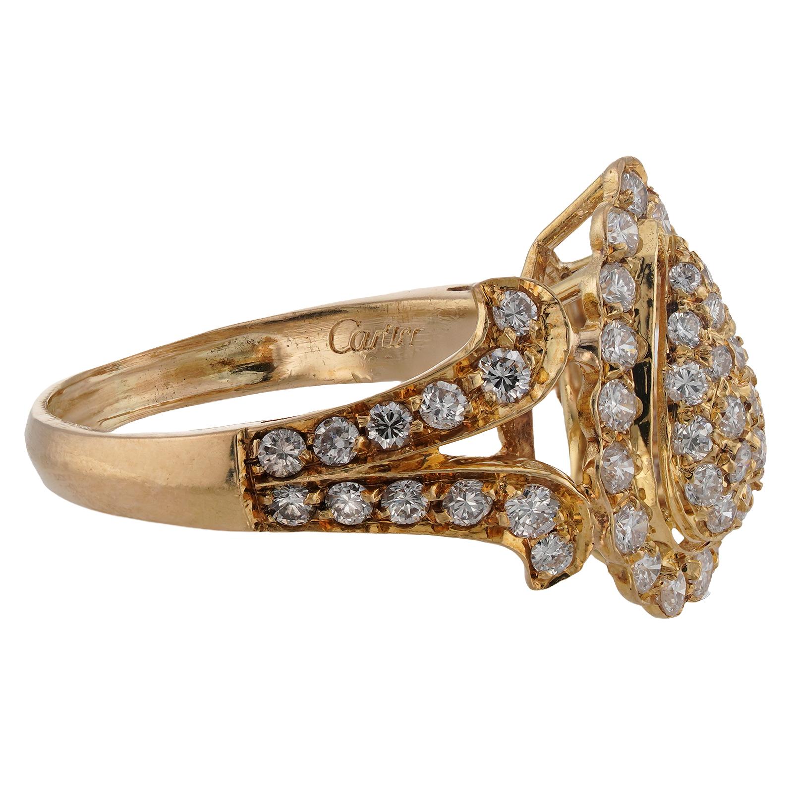 CARTIER Bague en or jaune 18k avec diamants Pour femmes en vente