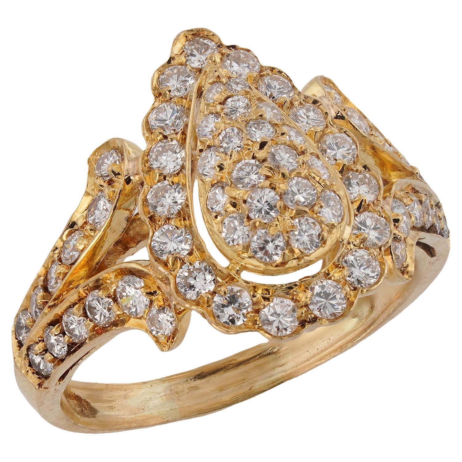 CARTIER Bague en or jaune 18k avec diamants en vente
