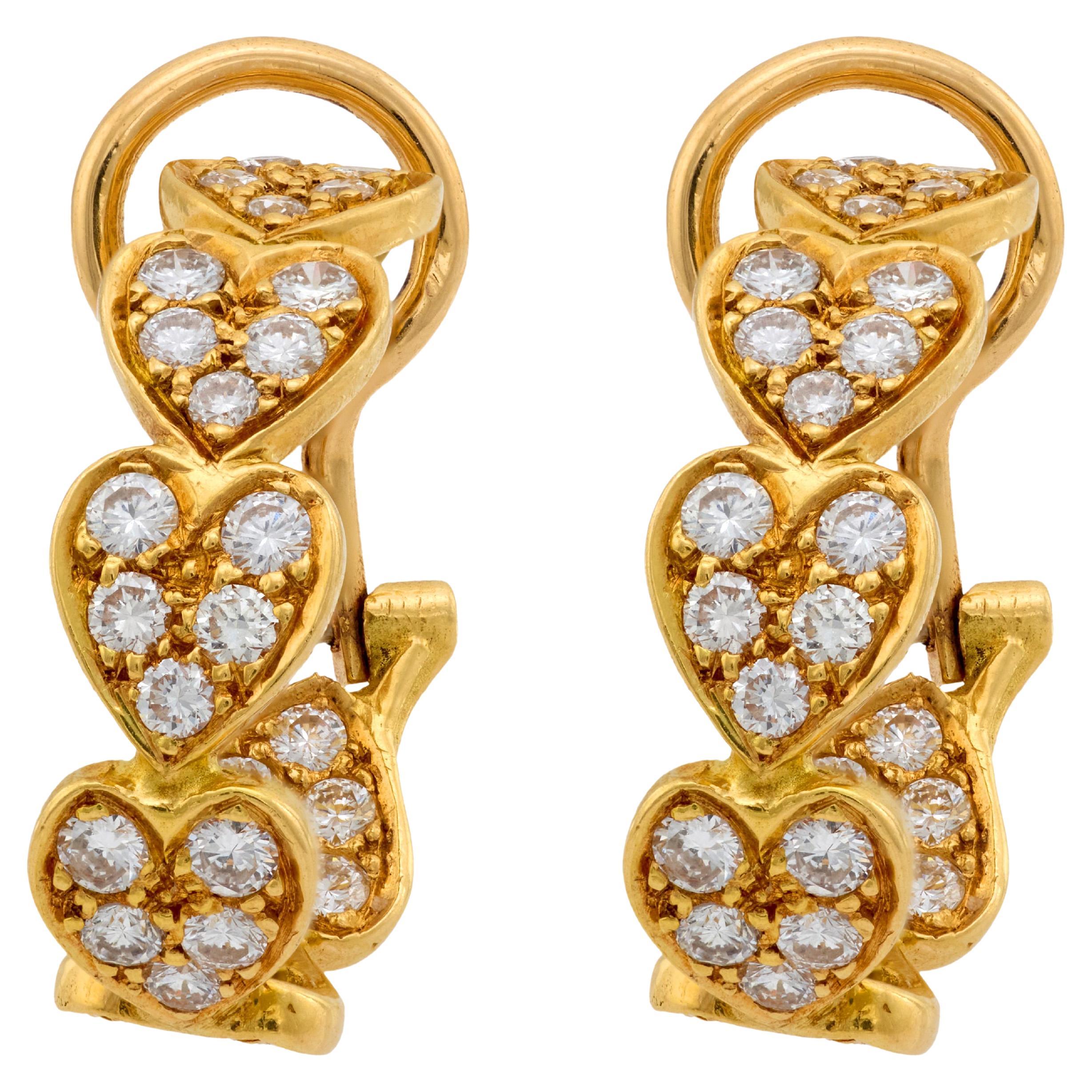 Cartier Diamant 18k Gelbgold "Jungfrau" Herzmotiv Creolen im Angebot