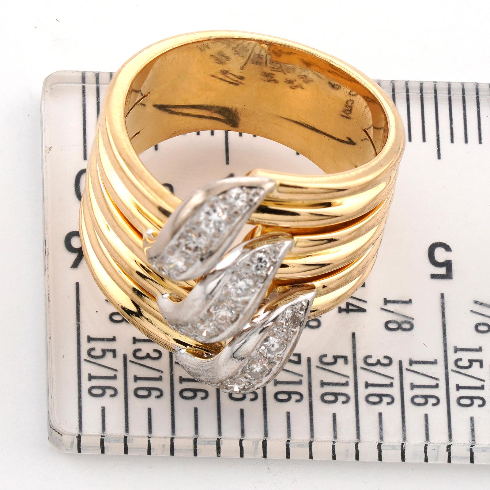 CARTIER, bague jonc large en or jaune 18 carats avec diamants en vente 4
