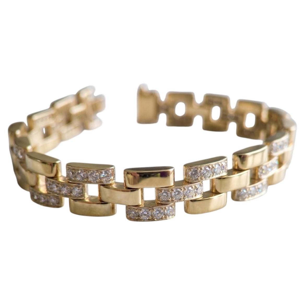 Cartier Diamond 2.80 Carat Bracelet – 18K Yellow Gold