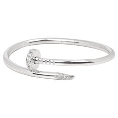 Pulsera Cartier de oro blanco de 18 ct con acento de diamantes Juste Un Clou