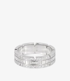Cartier Diamond Accent 18ct White Gold Tank Française Ring