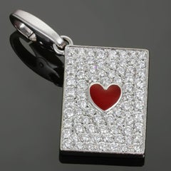 Cartier Diamond Ace of Hearts Card White Gold Limited Edition Pendant