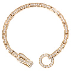 Bracelet en or jaune 18 carats avec agrafe en diamants Cartier