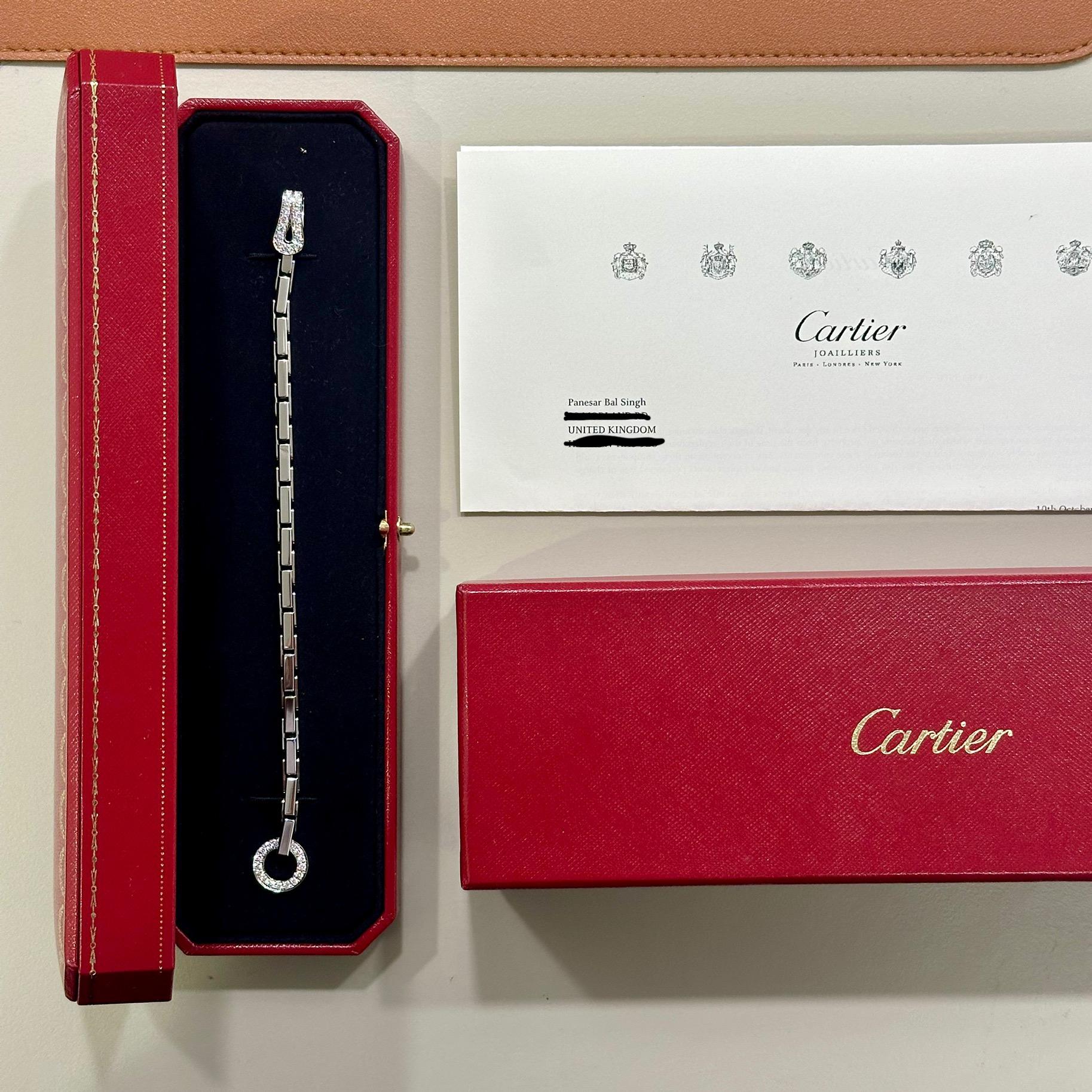 Cartier Diamond Agrafe Bracelet In White Gold Rare Cartier Jewellery For Sale 6