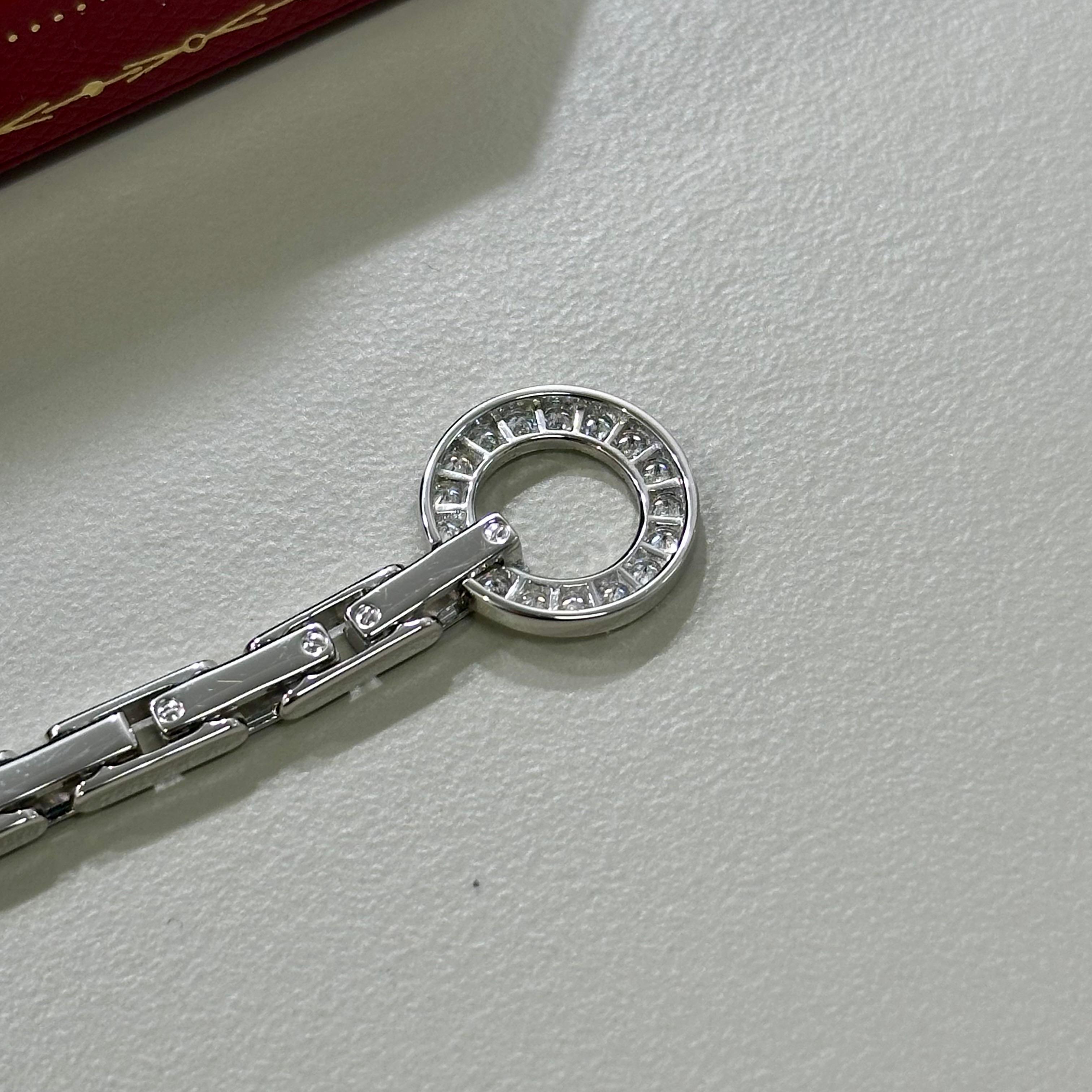 Cartier Diamond Agrafe Bracelet In White Gold Rare Cartier Jewellery For Sale 1