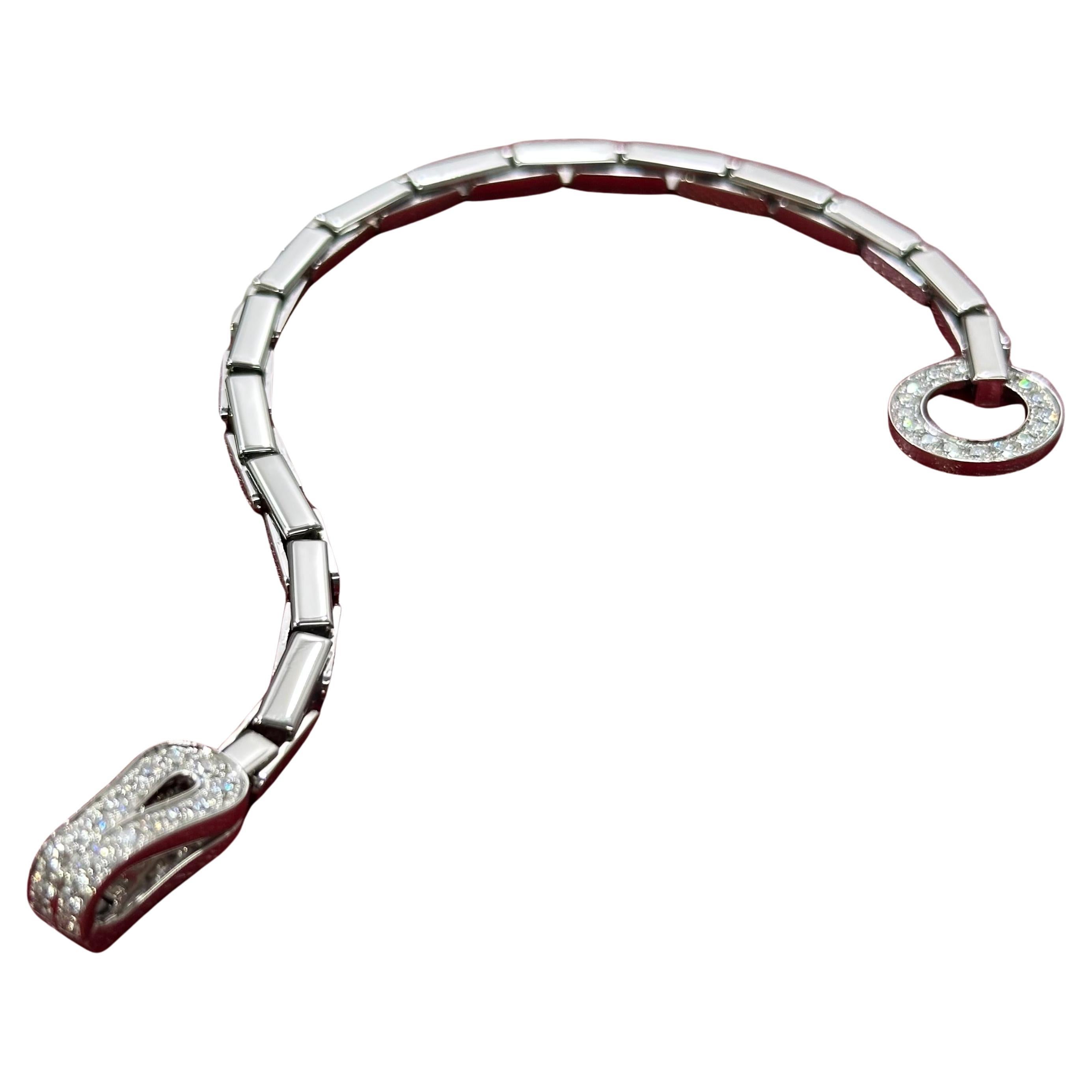 Cartier Diamond Agrafe Bracelet In White Gold Rare Cartier Jewellery