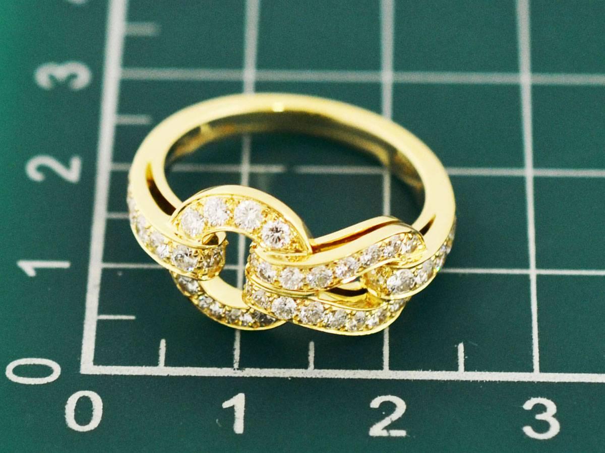 Women's Cartier Diamond 18 Karat Yellow Gold Agrafe Ring US 7.5