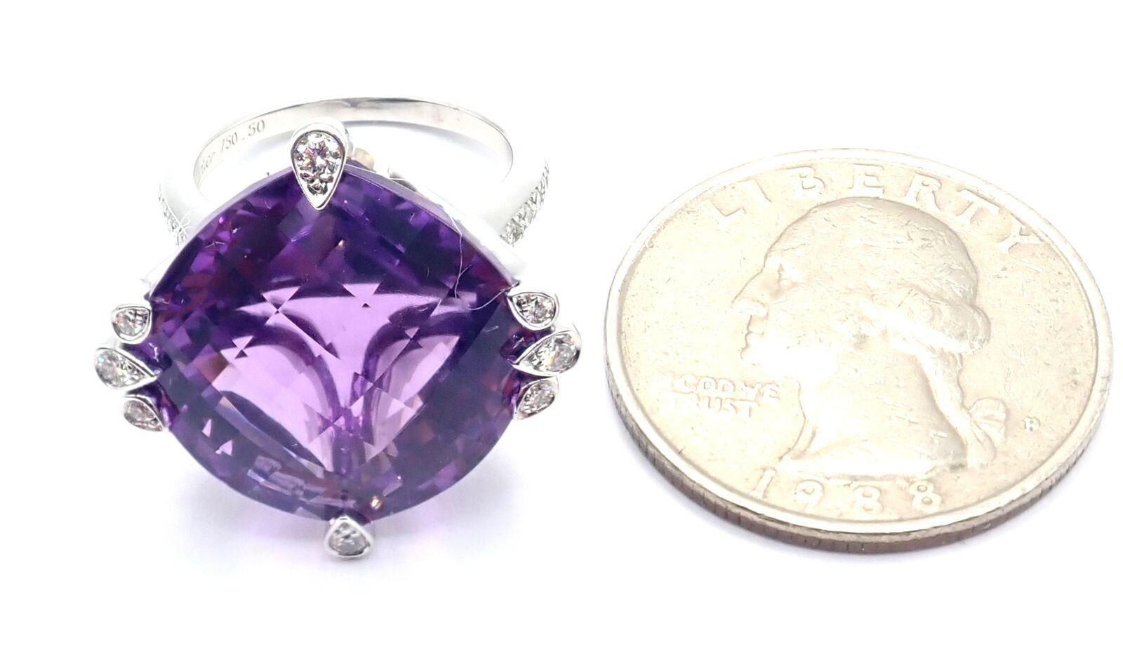 Cartier Diamond & Amethyst Inde Mysterieuse Large White Gold Ring 6