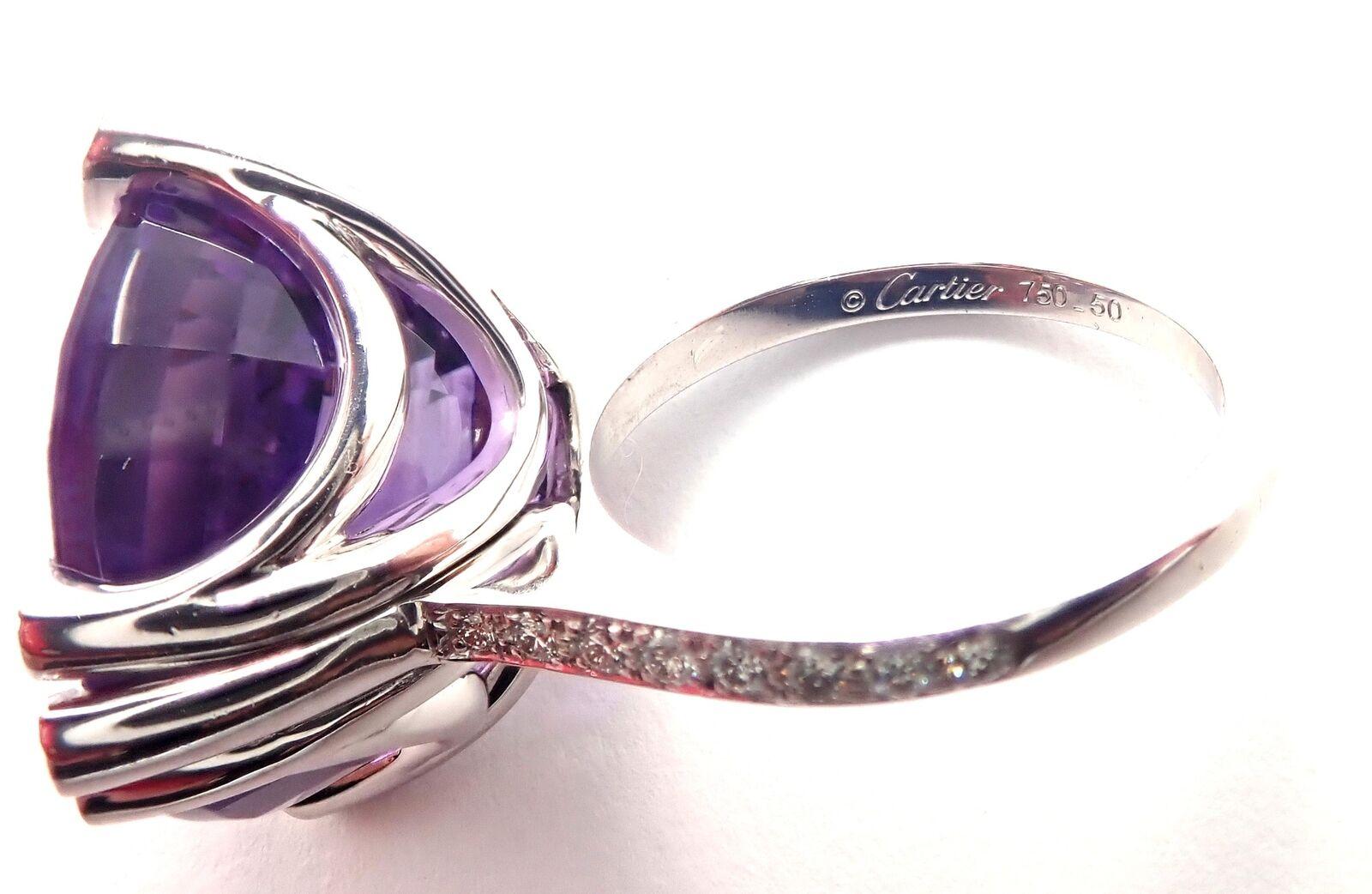 Cartier Diamond & Amethyst Inde Mysterieuse Large White Gold Ring 2