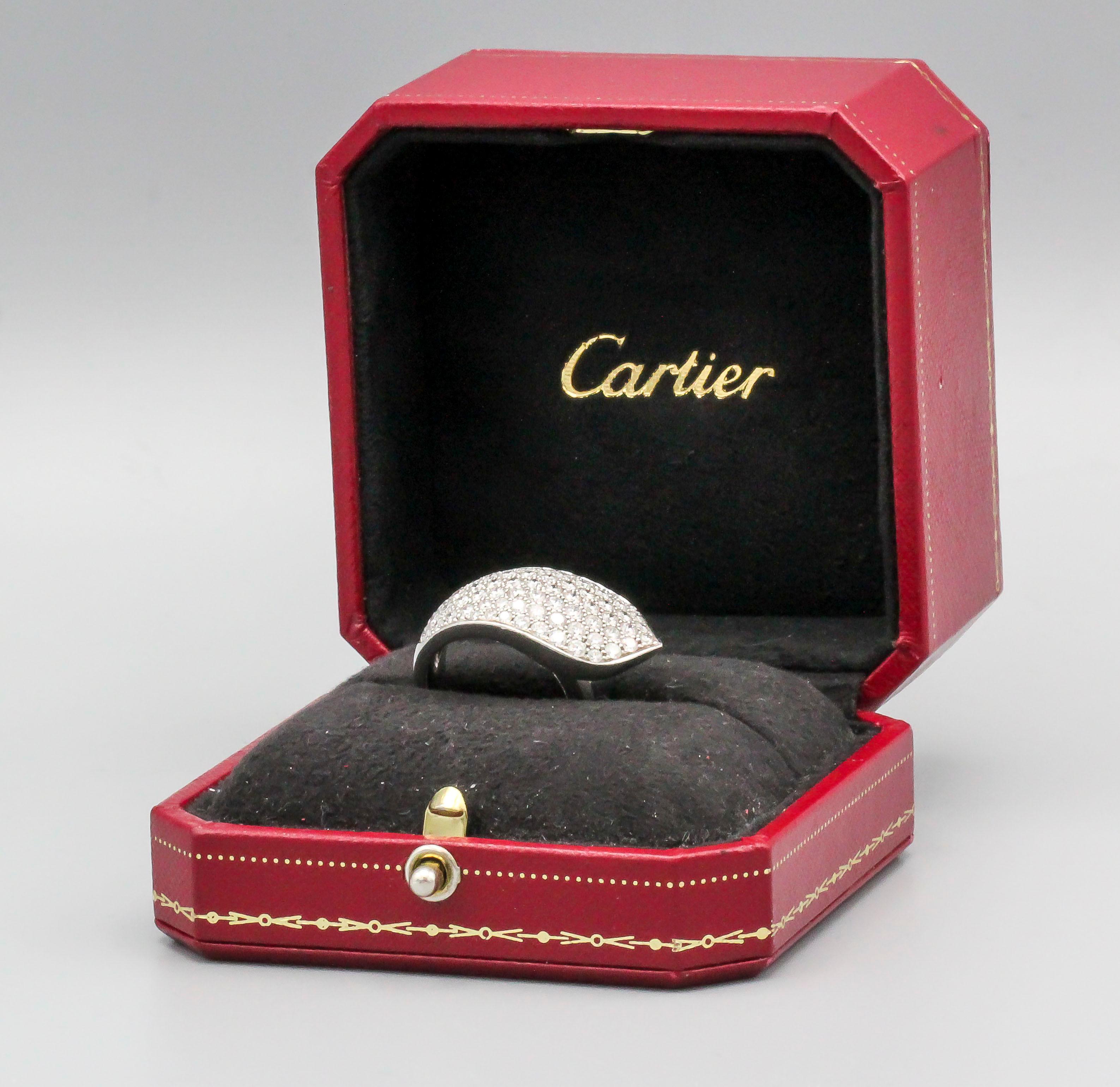 Cartier Diamond and 18 Karat White Gold Ring 4