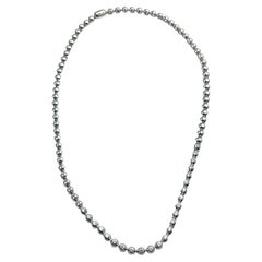Cartier Diamond and 18k White Gold Beaded Necklace