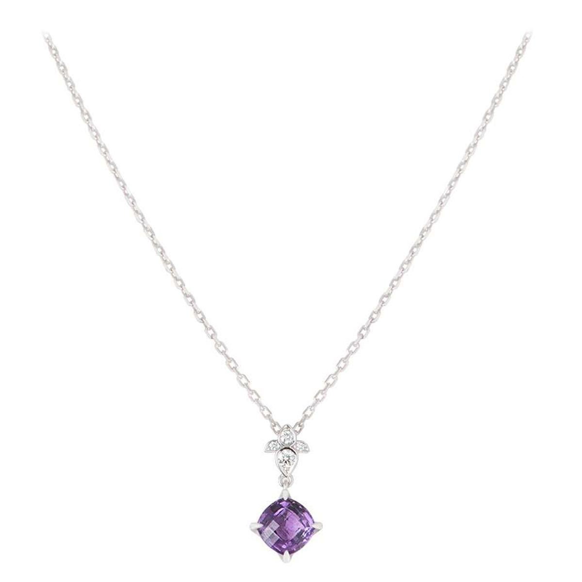 Cartier Diamond and Amethyst Lotus Collection Pendant