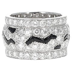 Cartier Nigeria-Ring aus Platin mit Diamanten und schwarzem Onyx
