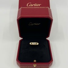 Cartier Diamond And Blue Sapphire 18k Yellow Gold Three Stone Dome Daphne Ring