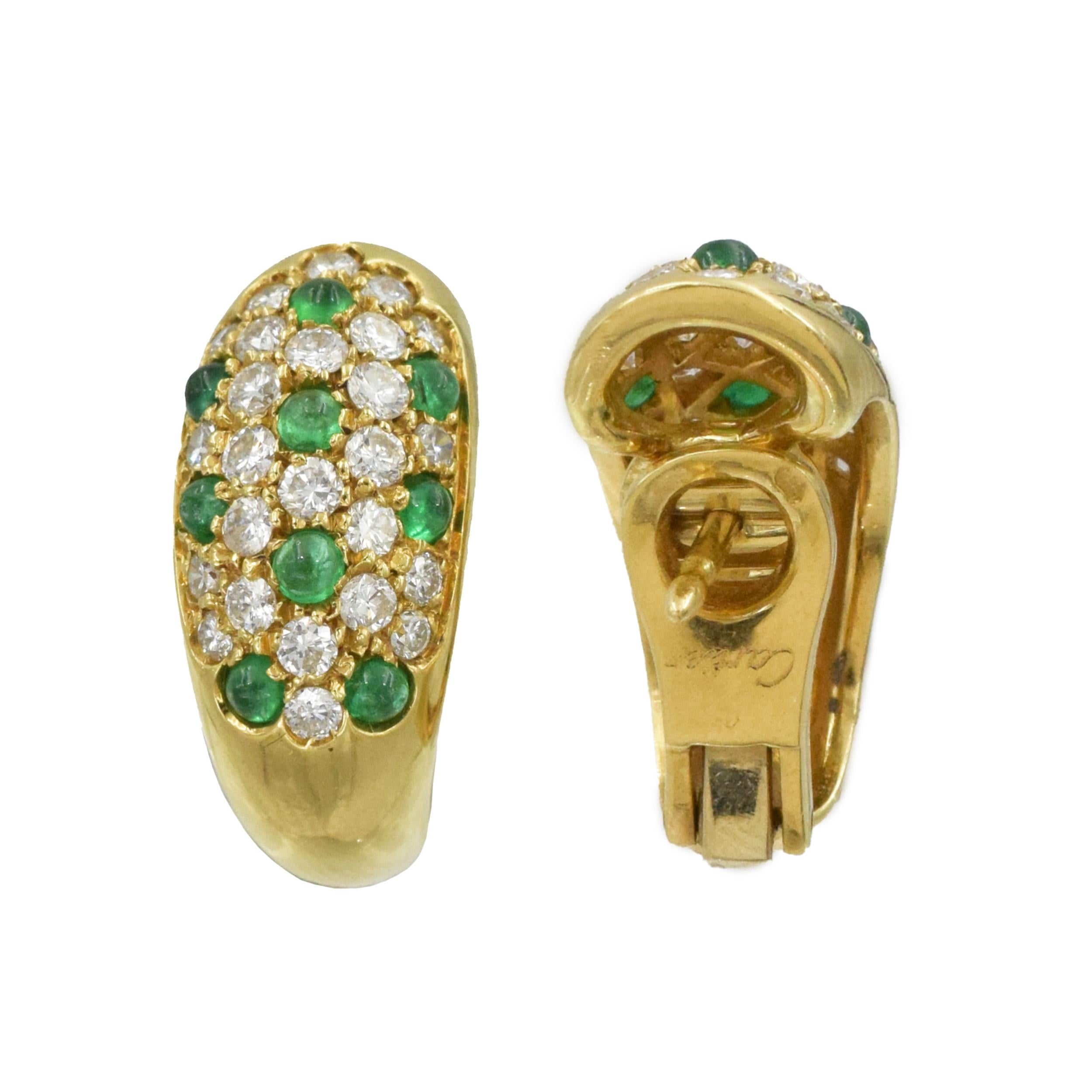 Cartier Diamond and Emerald Earrings and Ring Set For Sale 4