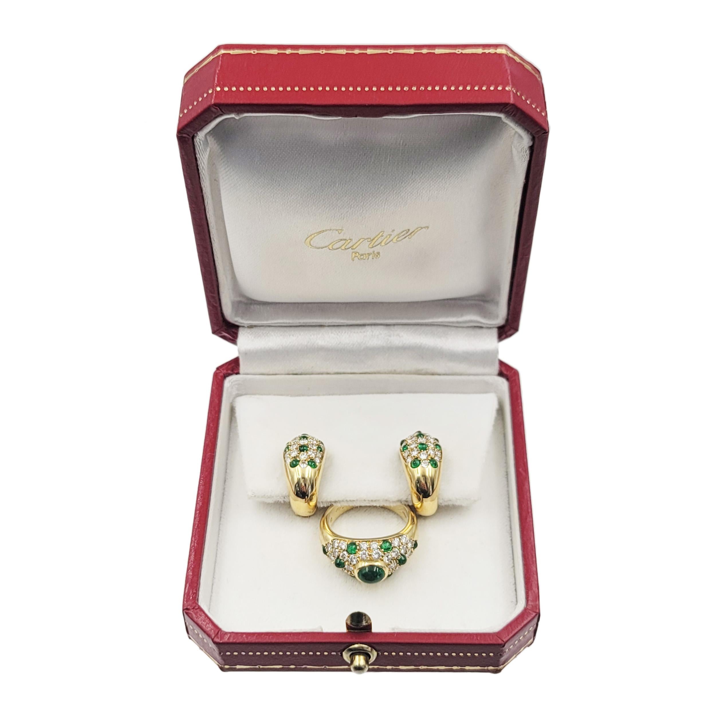 emerald ring and earring set