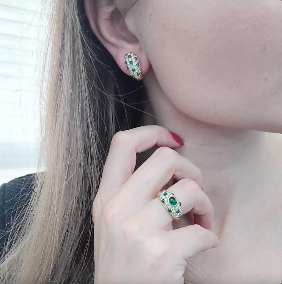 emerald ring and earring set