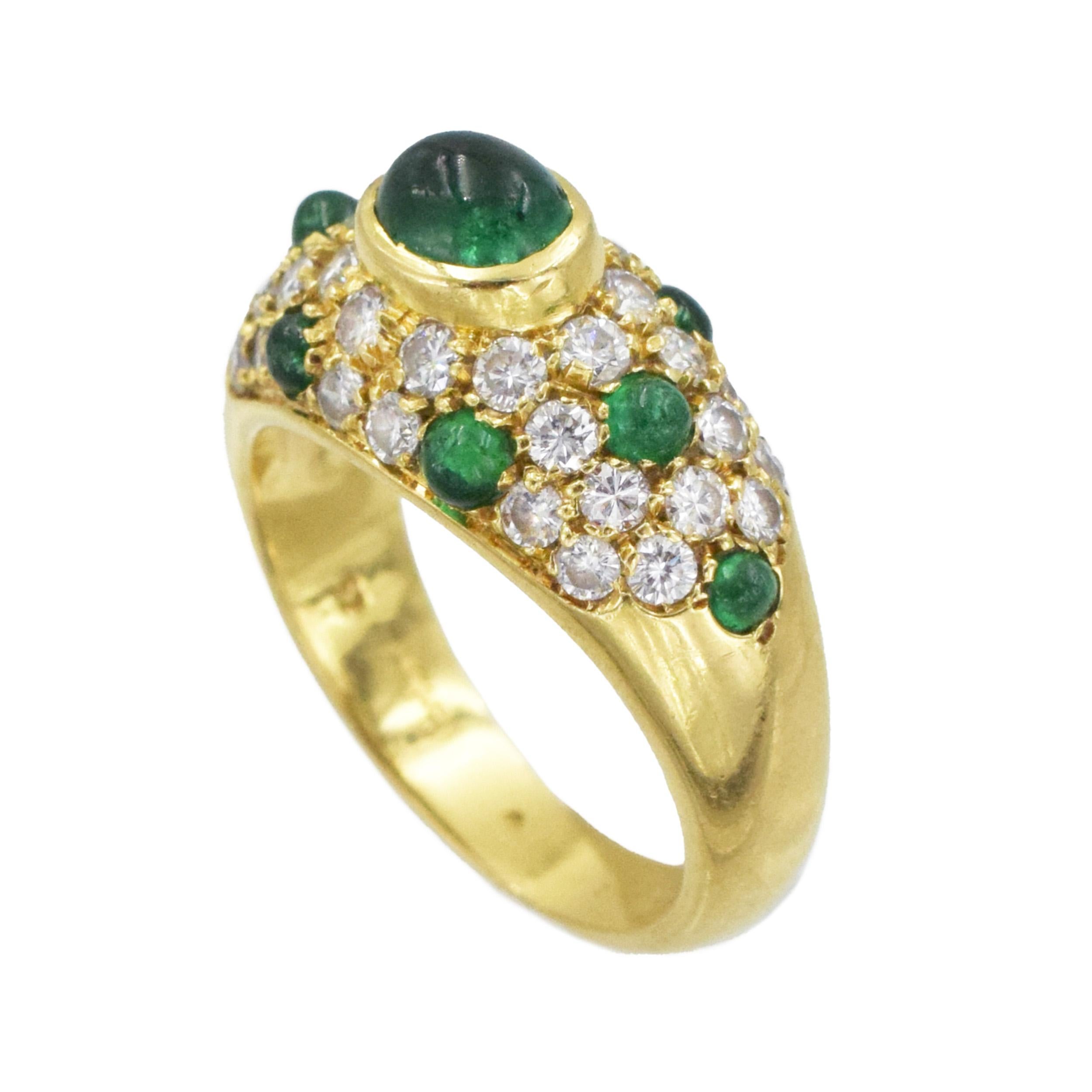 Cartier Diamond and Emerald Earrings and Ring Set In Excellent Condition For Sale In New York, NY