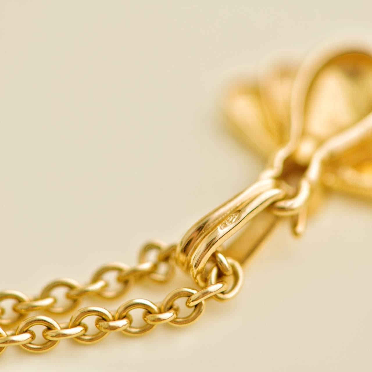 Cartier Diamond and Enamel Bee 18K Yellow Gold Pendant Necklace 2