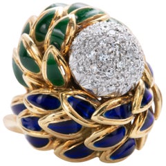 Cartier Diamond and Enamel Ring