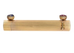 Cartier Paris Retro Ruby and Sapphire Gold Double Lipstick
