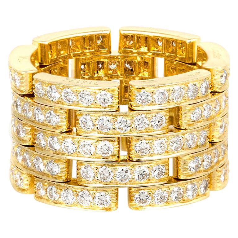 Cartier Diamond and Gold Band Ring