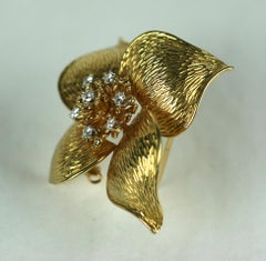 Cartier Diamond and Gold Pinwheel Brooch