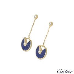 Cartier Diamond and Lapis Lazuli Amulette de Cartier Drop Earrings
