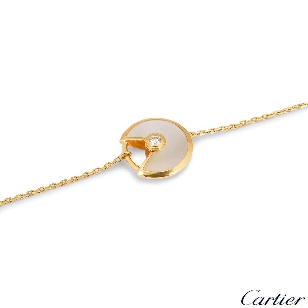 Cartier Amulette de Cartier-Halskette mit Diamanten und Perlmutt für Damen oder Herren