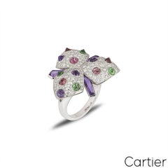Cartier Diamond and Multi-Gem Caresse d'Orchidées Ring