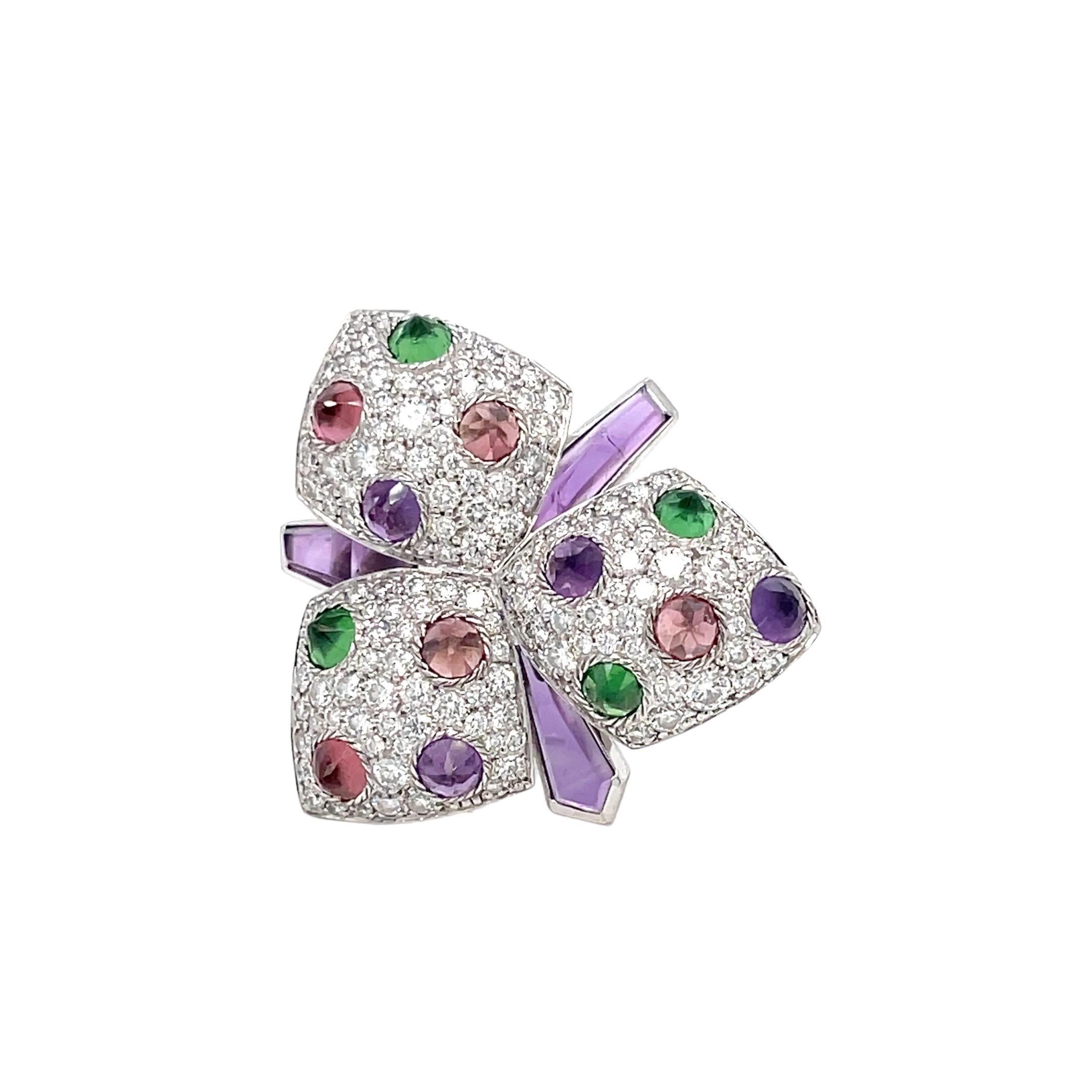 Cartier Diamond and Multi-Gem Caresse d'Orchidées Ring For Sale 3