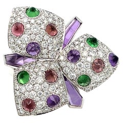 Cartier Diamond and Multi-Gem Caresse d'Orchidées Ring
