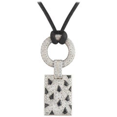 Cartier Diamond and Onyx Panthere Pendant Necklace