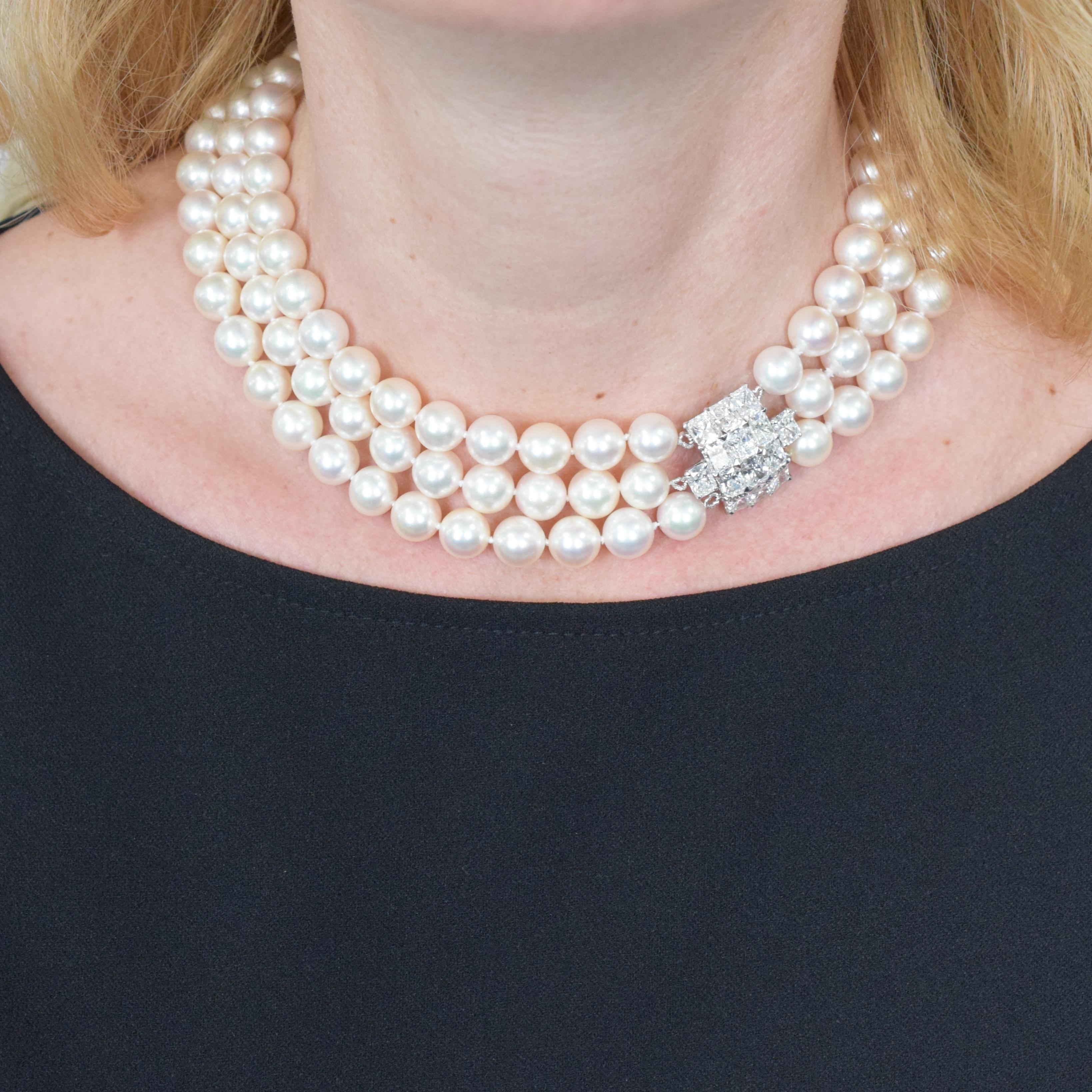 Cartier Halskette mit Diamanten und Perlen (Künstler*in) im Angebot