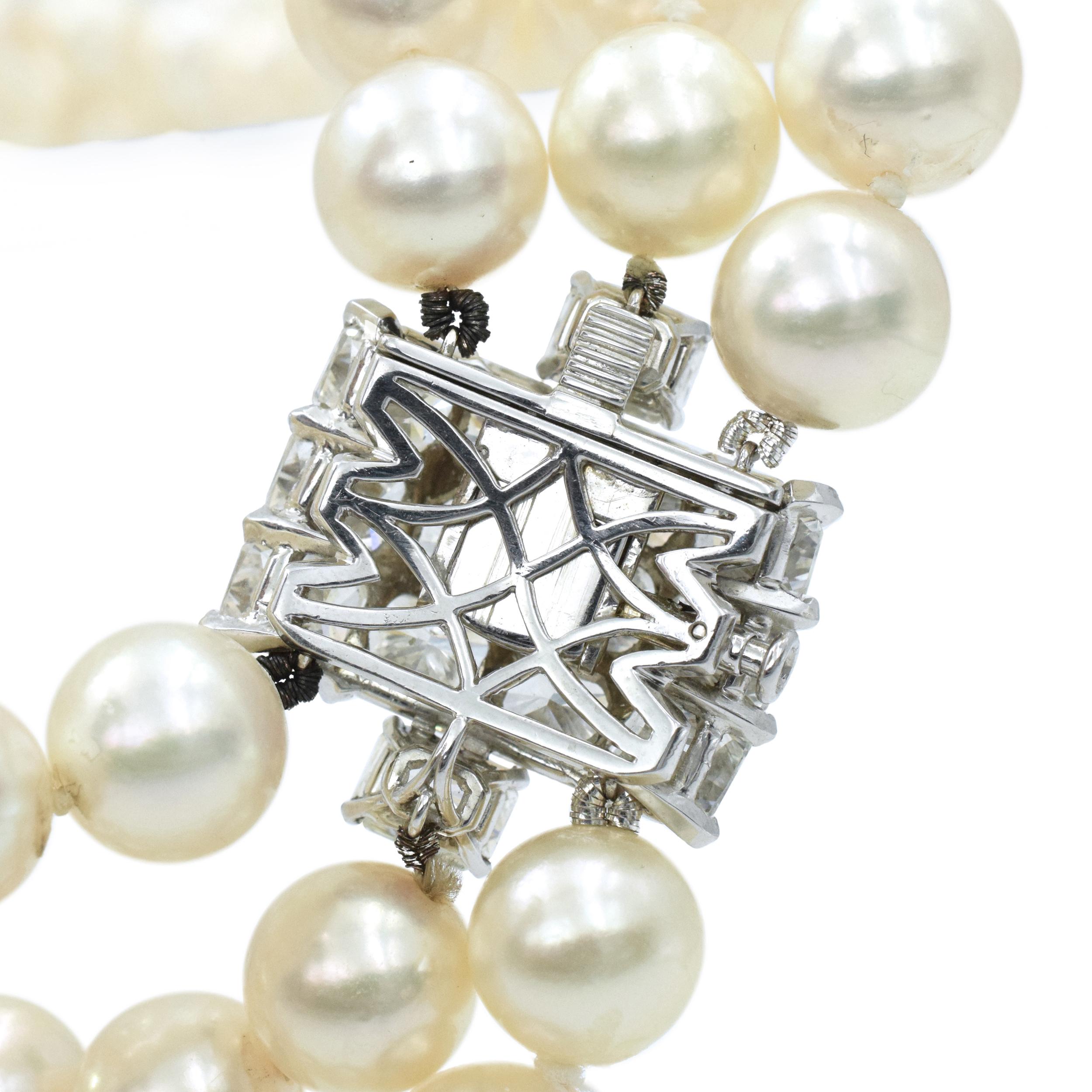 Cartier Halskette mit Diamanten und Perlen im Angebot 1