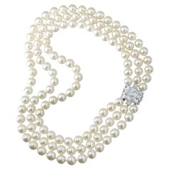 Cartier Diamond and Pearl Necklace