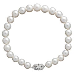 Cartier Diamond and Pearl Necklace For Sale at 1stDibs
