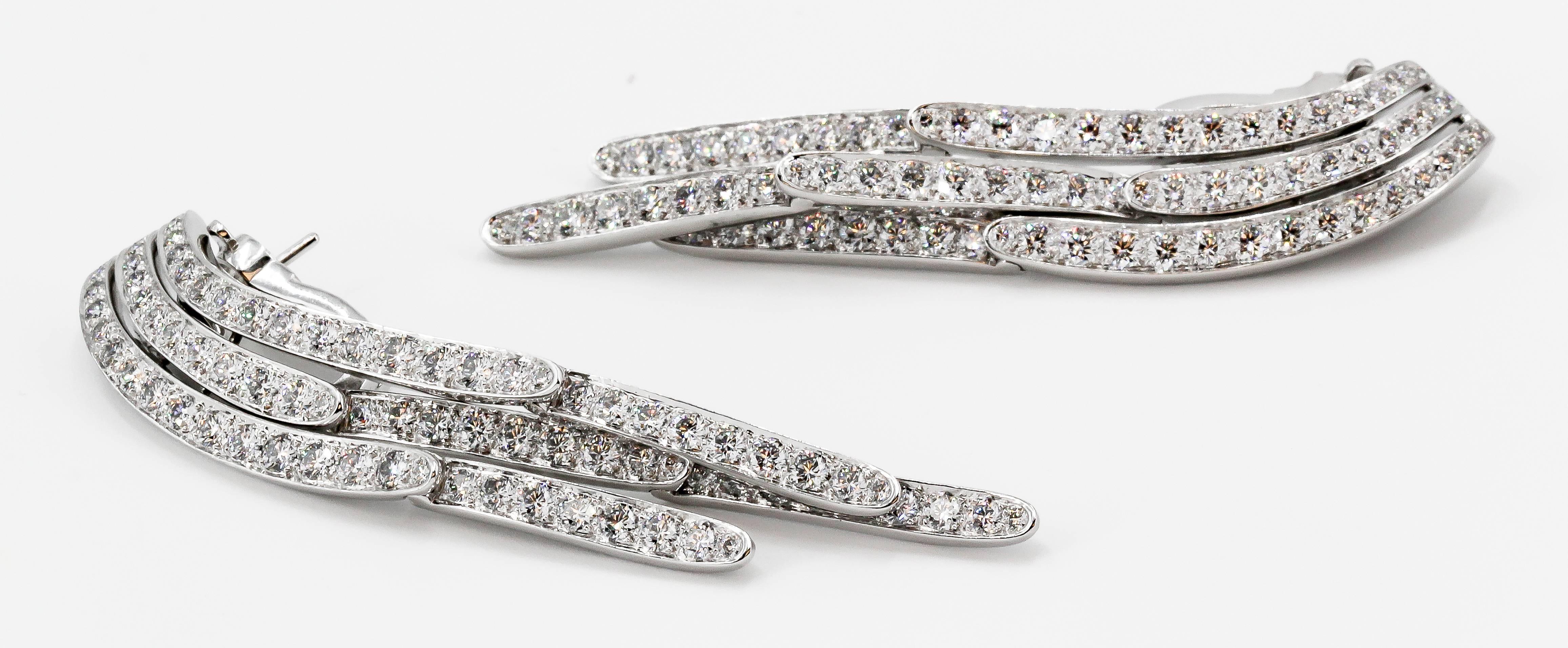 Women's Cartier Diamond and Platinum Drop Earrings