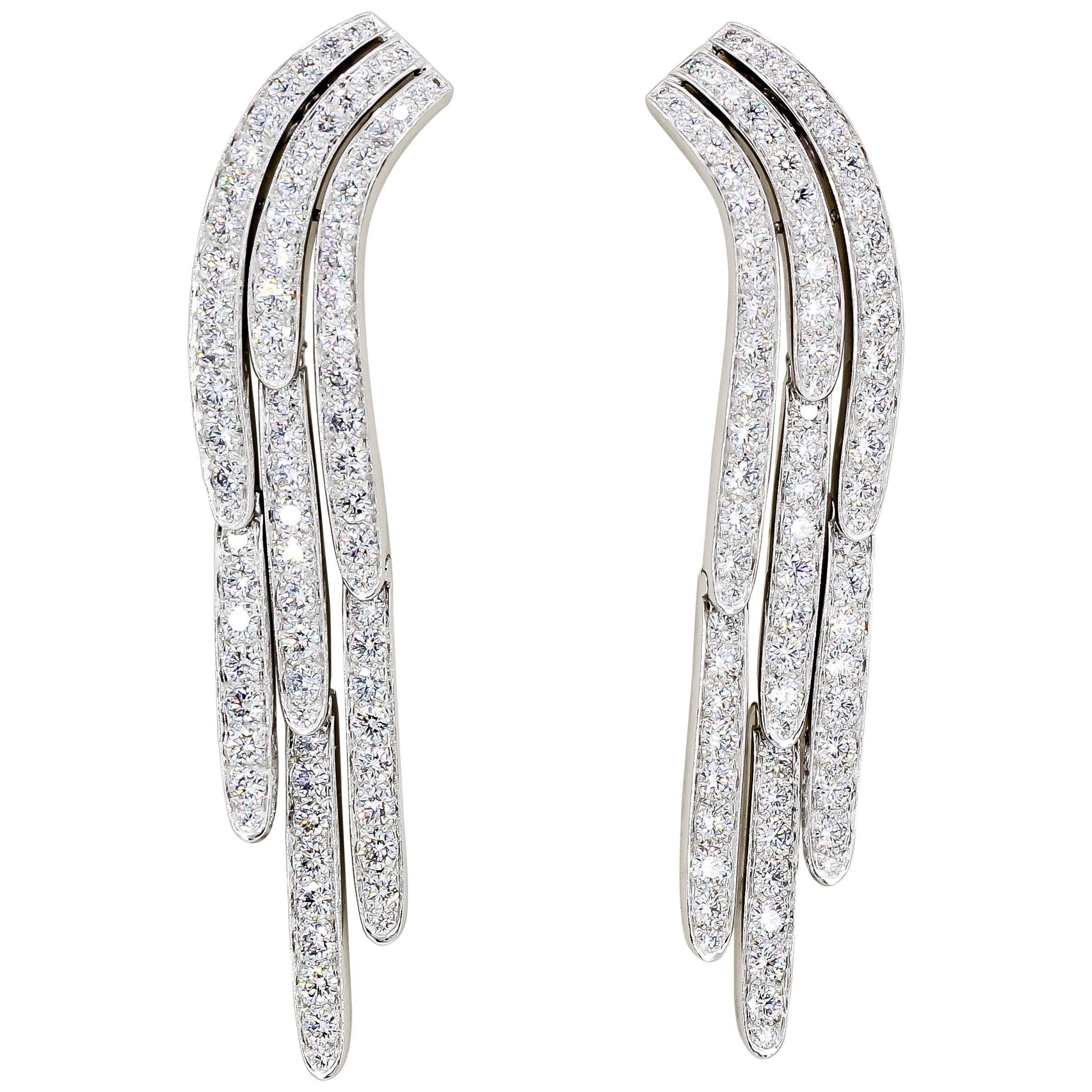Cartier Diamond and Platinum Drop Earrings